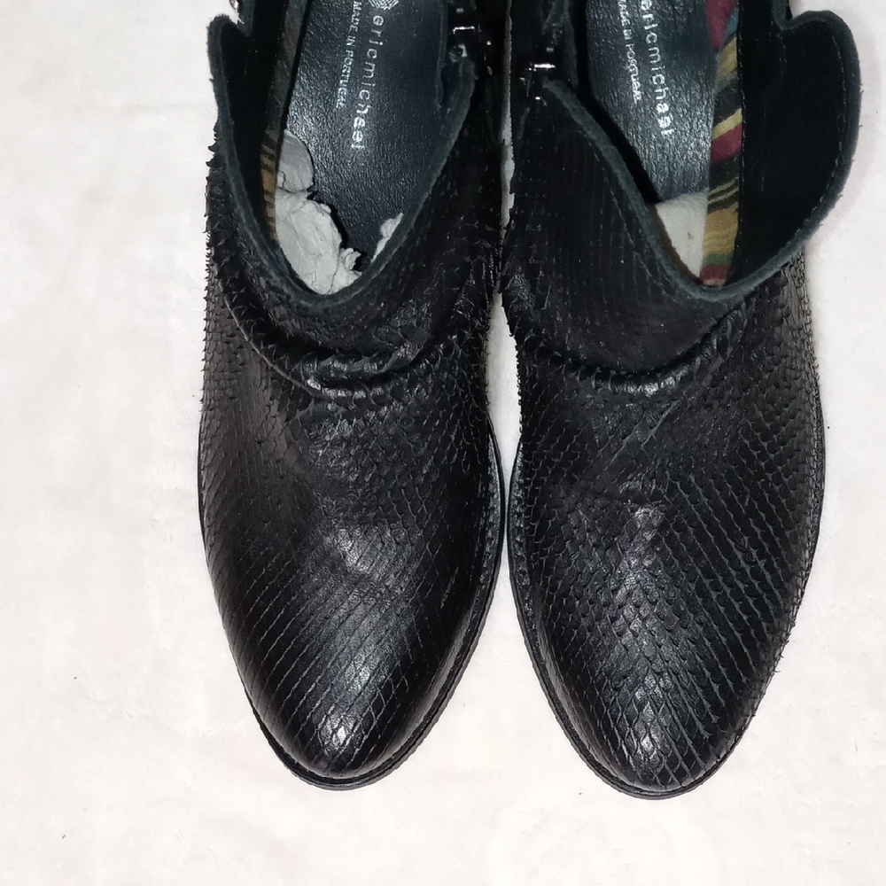 Eric Michael Carlita Black Python Textured Ankle … - image 2